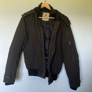 Company of Adventurers Men's Dark Green Brown Bomber Jacket Parka with Fur Hood